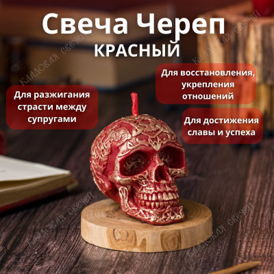 Свеча Череп красный